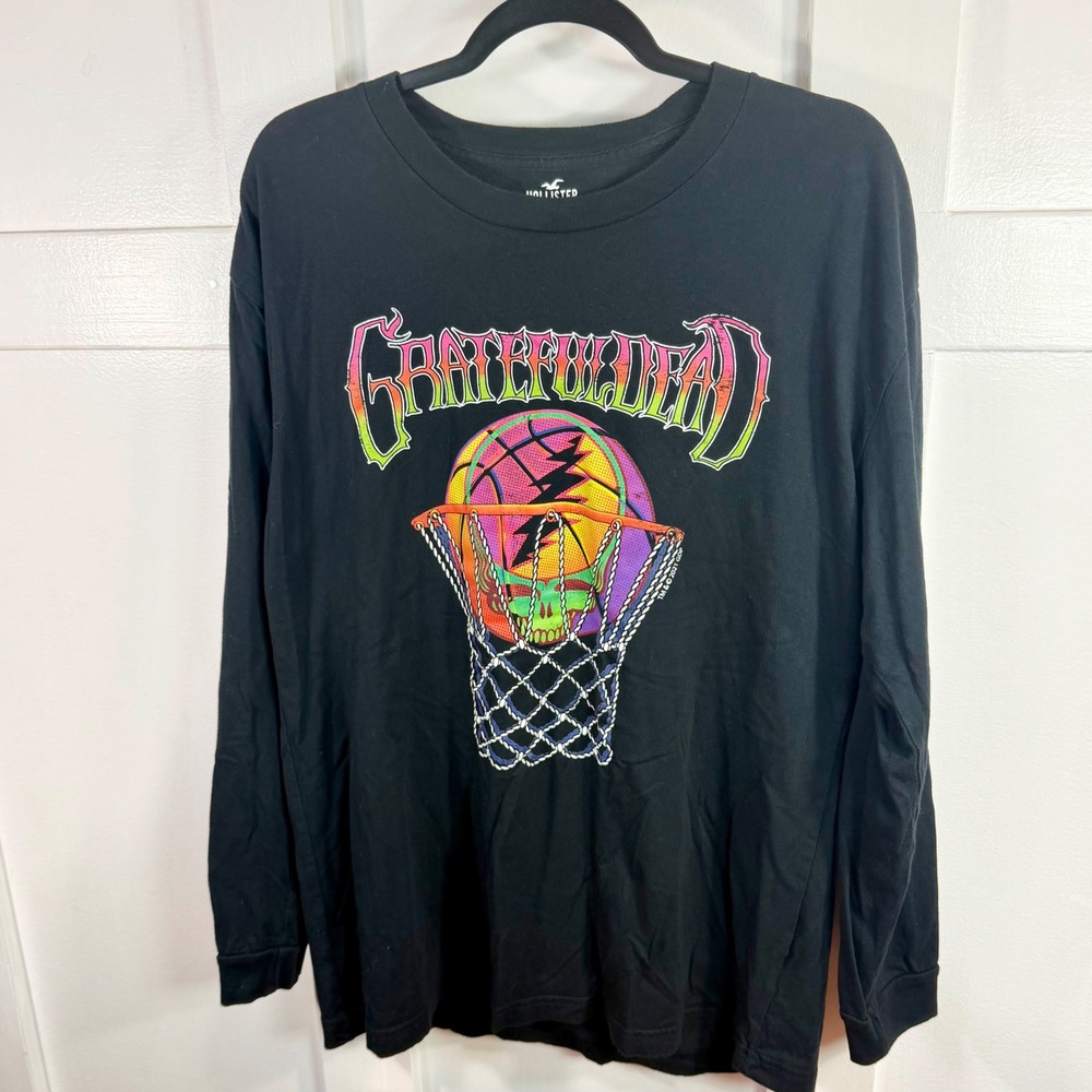Hollister Grateful Dead Long Sleeve Graphic Tee Black Oversized M 32362540